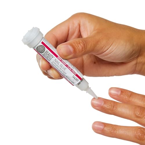 Beauty Secrets Drip & Clog Proof Nail Glue (2 Pack) Bundled with Nail File Black Cushion Medium Coarse 180/100 Grit by Beauty Secrets