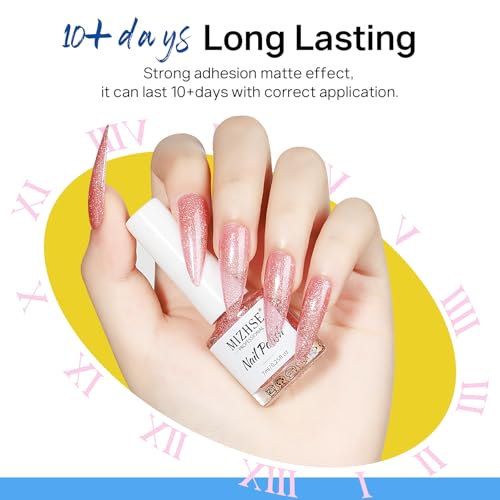 MIZHSE Quick Dry Nail Polish Set, 24 Colors Regular Nail Polish Non Gel, Air Dry Fast Neon Trendy Glitter Bulk Nail Lacquer Oil-based Long Lasting Fingernail Toe Home DIY Gift for Women