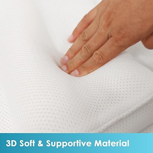 AEROiVi Full Body Bath Pillow with Lumbar Pillow Bathtub Cushion with 14 Suction Cups 3D Air Mesh Fit Any Tub Luxury Bathroom Accessories