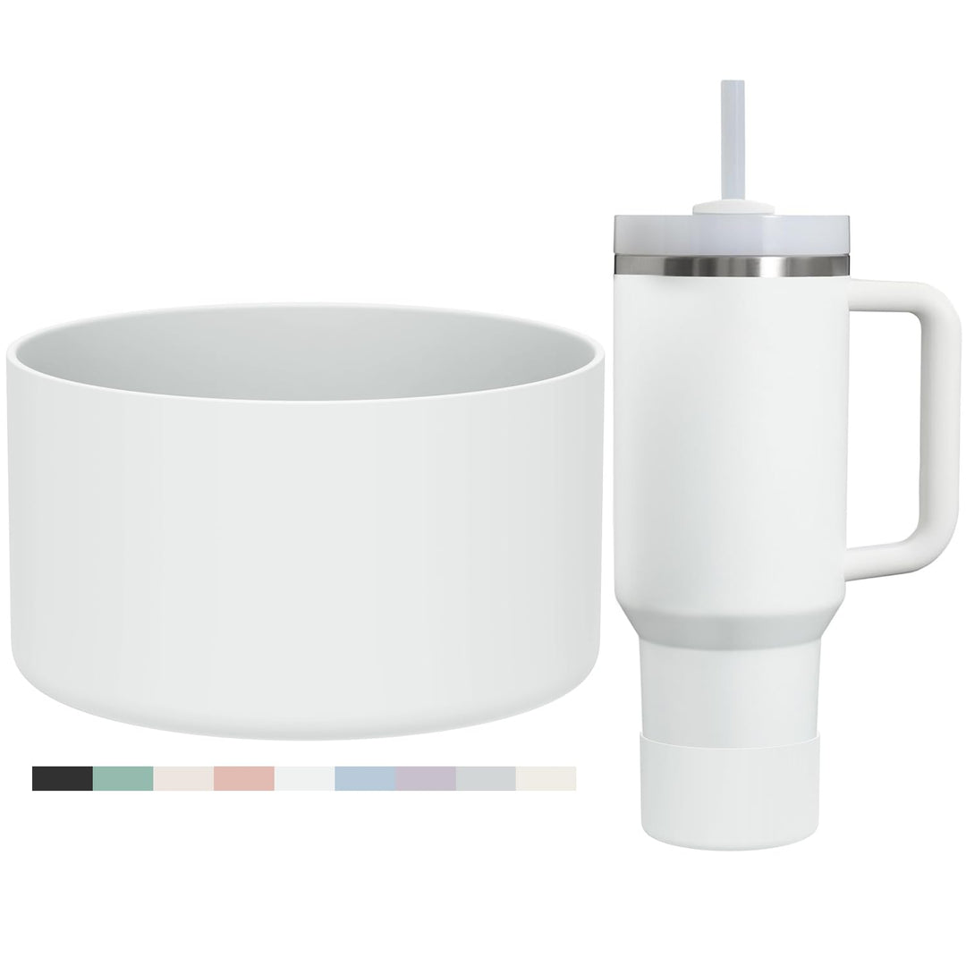 Affute Protective Silicone Boot for Stanley Quencher H2.0 40 30 20 oz & IceFlow Flip 30 20 oz, BPA Free Anti-Noise Anti-Scratch, Stanley Cup Protector Sleeve Cover Boot (Frost)