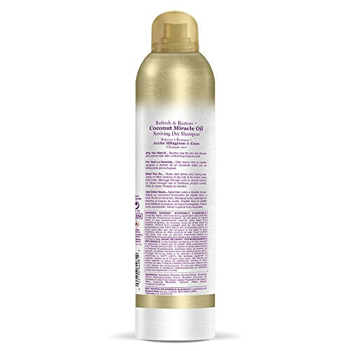OGX Extra Strength Refresh Restore + Dry Shampoo, Coconut Miracle Oil, 5 Ounce
