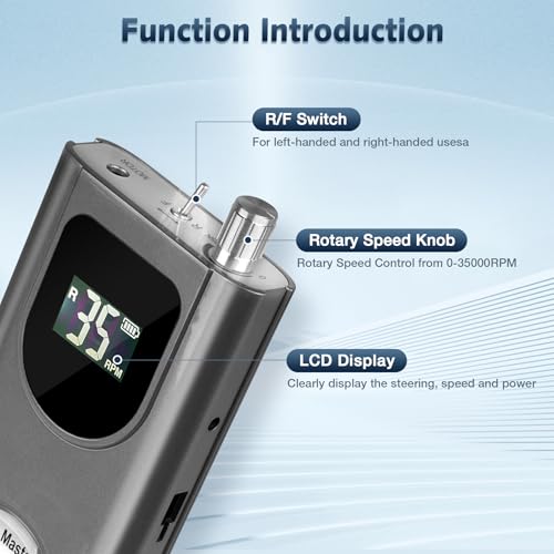 Professional Nail Drill Machine, HoMove 35000RPM Portable Nail Drills, Rechargeable Efile Nails Drill, Low Heat Electric Nail File for Acrylic Gel Nails