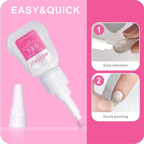 Nail Glue & Remover Kit - 30+ Days Long-Lasting Gel, No UV Light Needed, Dropper-Type Quick Removal (G1 & R1 Professional Bundle)