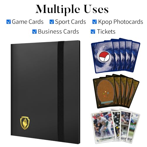 Card Binder 9 Pocket, Fabmaker 396 Pockets Trading Card Binder, Premium Collector Card Album for Standard Cards, Side Loading Card Collection Folder for MTG, TCG, Game Cards, Sport Cards, Black