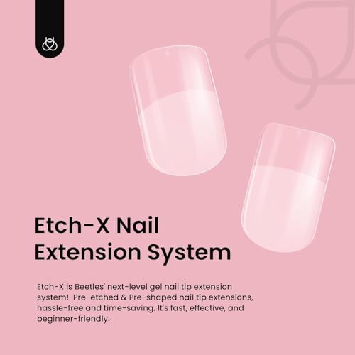 Beetles Gel Nail Tips 288 pcs Extra Short Square Nail Tips 12 Sizes Full Cover Gel Press On Nails Half Matte Acrylic Square Fake Nail Extension Set for Women Home DIY