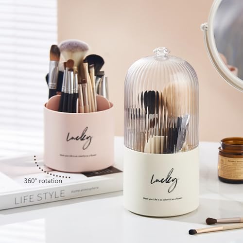 360 Degree Rotating Makeup Holder Rotatable Desktop Pen Storage Box Cosmetic Organizer Student Desk Organizer Tool