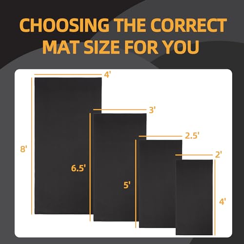 Fitvids High Density Home Gym Treadmill Exercise Bike Equipment Mat, 1/4" Thick, 60" x 84" (5 x 7FT)