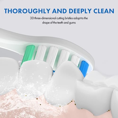 Replacement Toothbrush Heads Compatible with Philips Sonicare：10 Pack Soft Replacement Electric Brush Head for 4100 5100 6100 HX9023/65 W Optimal Plaque Control Snap-on System