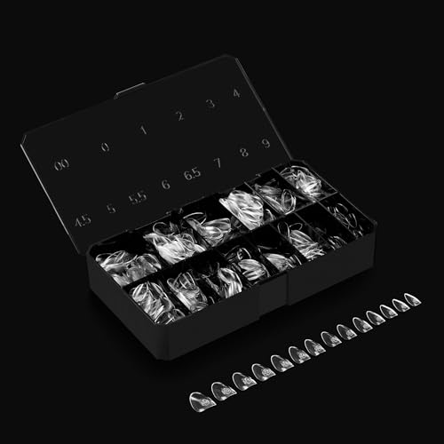 Aprés Gel-X® Tip Box | Sculpted Almond | 500pc Soft Gel Tips, 11 Sizes 00-9, Premium Quality (Sculpted Almond Short, 500 pcs)