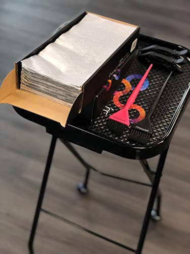 FRAMAR 5x12 Silver Embossed Pre Cut Hair Foils For Highlighting – Hair Foil For Hair Highlighting, Highlight Foils For Hair, Non Slip - 500 Foil Sheets