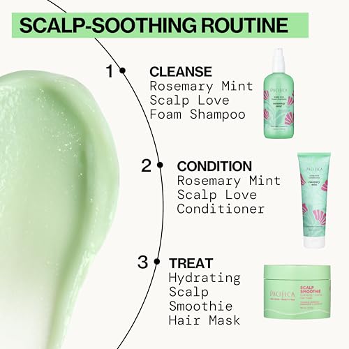 Pacifica Scalp Smoothie Hydrating Scalp Treatment & Leave-On Hair Mask, Cooling Relief for Dry, Flaky, Itchy Scalp & Thinning Hair, Vegan & Cruelty-Free, 6 fl oz