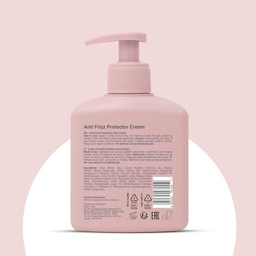 Anti Frizz Protector Cream - Shields from Heat and UV Damage - Promotes Healthy Scalp - Soothes and Improves Shine - Leaves Hair Silky Smooth - Vegan Friendly and Cruelty Free - 8.45 oz