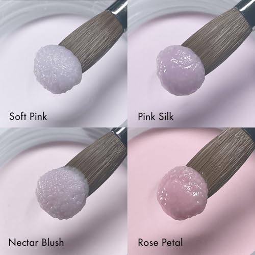 Acrylic Powder Set - 4 Colors 0.5oz Cover Powders for Nail Extension, Sculpting & Overlay - Cool Tone Collection for Professionals (Pink Essentials)