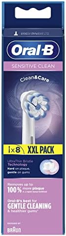 Oral-B Sensitive Clean Replacement Brush Heads x 8 Original Refill for Electric Toothbrush, White, 200 gram