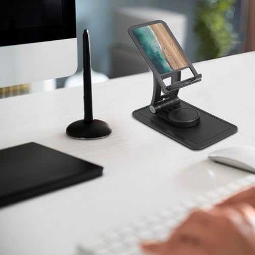 Aerial View of The Beach Cell Phone Stand 360° Adjustable Foldable Desktop Phone Holder Cradle Compatible with Most Mobile Phones Black