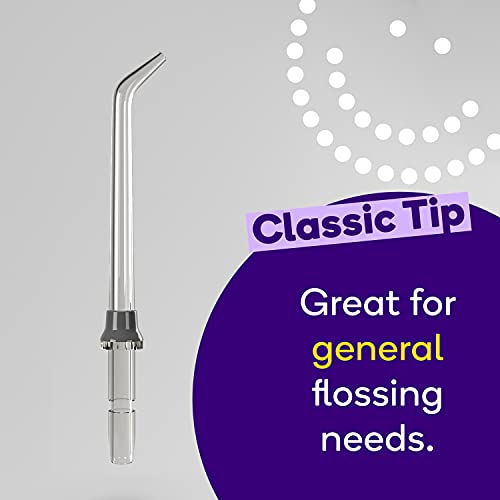 BURST Electric Water Flosser Replacement Tips (Classic/2 Pack) | for Fresh Breath & Healthy Gums | Plaque Removal Between Teeth, Braces & Dental Work