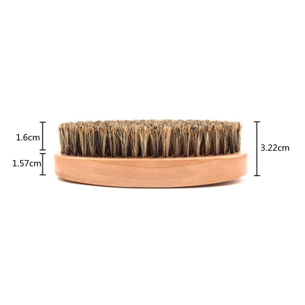 1 Piece Beard Brush - Boar Bristle Brush with Solid Wood Handle for Firm Bristles to Tame and Soften Facial Hair (Brown)