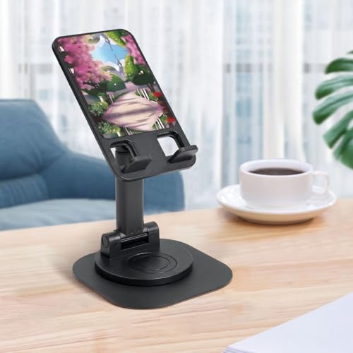 Romantic Life Cell Phone Stand 360° Adjustable Desktop Phone Holder Cradle Compatible With Most Mobile Phones Black
