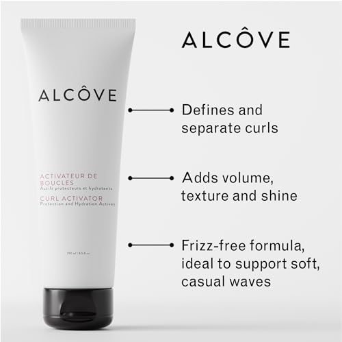 Alcôve - Curl Activator for Curly Hair - Argan Oil, Pomegranate Seed & Mango Extract - Defining Cream for Wavy Hair - Anti Frizz - Moisturizing - Effective in High Humidity - 250ml