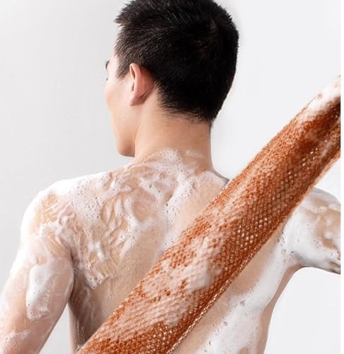 Afro Scrub African Net Sponge, Afroscrub African Exfoliating Net Sponge with Knots, Exfoliating Body Scrubber Body (Coffee)