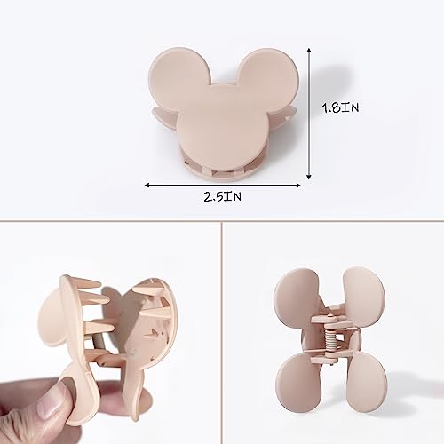 8 Pcs Hair Claw Clips Small Mouse Ear Hair Clips Matte 2.5'' Non-Slip Jaw Clips for Thin and Medium Hair Hair Accessories for Women Girls