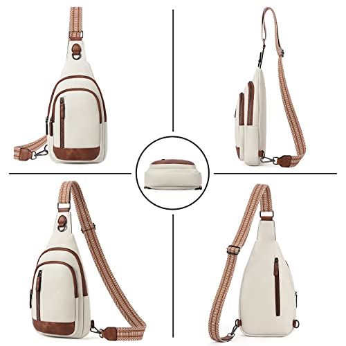 CLUCI Sling Bag for Women Leather Cross Body Bag for Woman Crossbody Bag Large Sling Backpack for Travel Hiking Cycling
