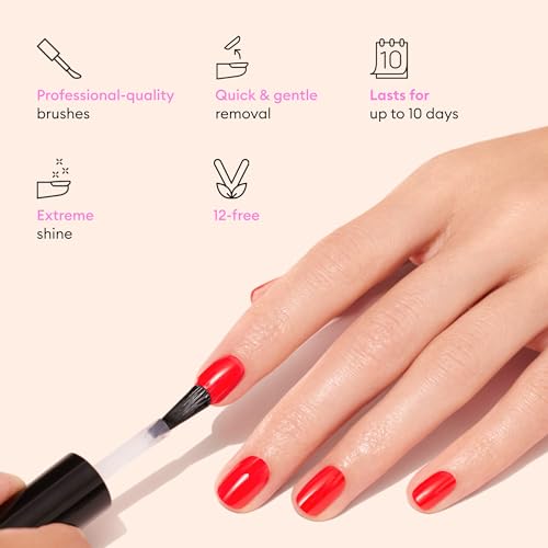 Manucurist - Green Flash Top Coat - Vegan LED Gel Nail Polish Top Coat - 12-Free - Plant-Based Ingredients - Made in France - 0.5 fl oz