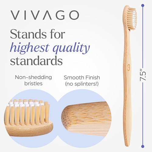 Bamboo Toothbrushes Medium Bristles 30 Pack - BPA Free Medium Bristles Toothbrushes for Adults - Eco-Friendly, Natural Wooden Toothbrush