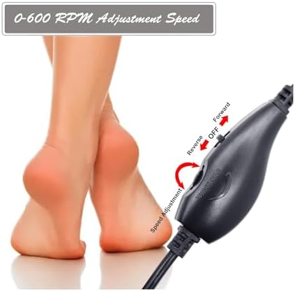 Electric Feet Callus Remover Professional Powerful Foot File Pedicure Grinder Sanders with 60PCS Replacement Sandpaper Discs Heel Scraper for Dead Dry Crack Skin Calluses Speed Adjustable Black