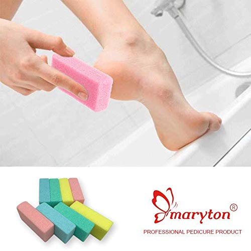 Maryton Pumice Sponge for Feet, Ultimate Pedicure Stone Callus Remover & Foot Scrubber Bulk Pack of 8(Assorted Colors)
