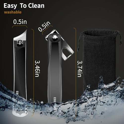 Slanted Nail Clipper Set, Ingrown Nail Clippers and 360 Degree Rotating Toe Nail Clippers for Thick Nails for Seniors, Stainless Steel Curved Angled Nail Clipper for Men, Women