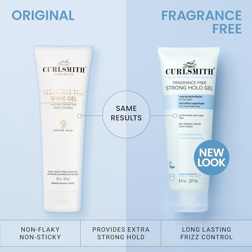 CURLSMITH Fragrance-Free Strong Hold Styling Gel 8 oz | Long-Lasting Frizz Control for Defined Curls