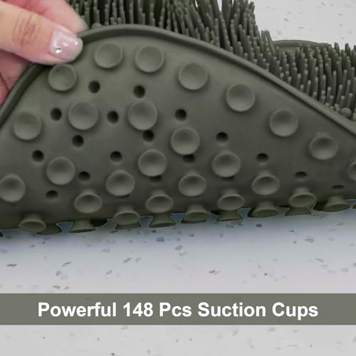 BESKAR Shower Foot Scrubber Mat with Non-Slip Suction Cups, Foot Spa Brush for Cleaning & Exfoliating Your Feet No Bend, Foot Points Reflexology Mat for Relax Your Feet