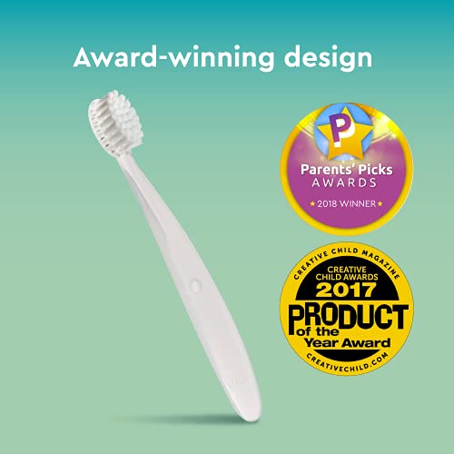 RADIUS Children's Toothbrush, Pure Brush, Ultra Soft Bristles, Clear, BPA Free & ADA Accepted, Designed for Delicate Teeth & Gums for Children 6 Months & Up, Pack of 3