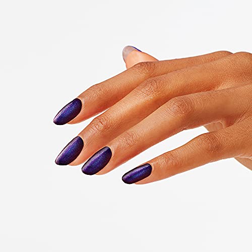 OPI Nail Lacquer Nail Polish | Opaque Dark Blue Purple Shimmer Chip Resistant Nail Polish | Vegan, Fast Drying, Streak Free