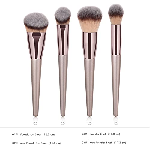 4pcs Professional Makeup Brush Set, Premium Synthetic Liquid Foundation Brush Blending Powder Tapered Kabuki Makeup Brushes Cosmetics Applicator
