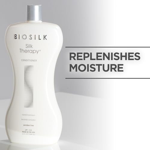 BioSilk Silk Therapy Conditioner, Moisturizes & Conditions Hair For Incredible Shine, Sulfate, Paraben, & Cruelty-Free, 34 Oz