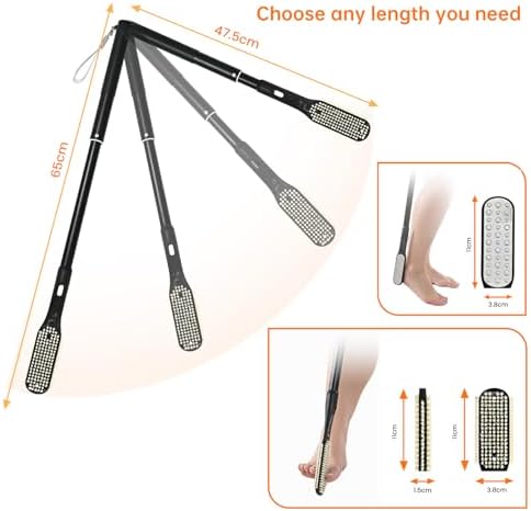 Toe Gap Cleaning Brush, 18.82"-25.98" Telescopic Toe Cleaning Brush Long Handle, Toe Scrubber for Deep Cleaning and Exfoliating for Women and Men, Elderly