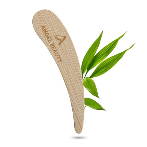 Bamboo 50-pack Cosmetic Facial Makeup Spoon Spatula Mini Makeup Spatula, Biodegradable Compostable Cosmetic Cream Spatulas Spoon, Skincare Scoop Applicator Facial Massage Beauty Tools BPA FREE