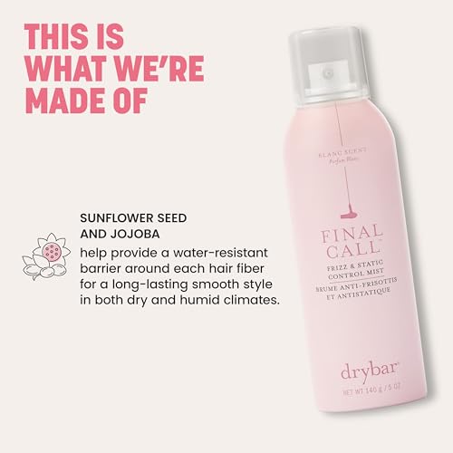Drybar Final Call Frizz & Static Control Mist | Fights Frizz, Tames Flyaways to Maintain Smooth and Shiny Blowouts, 24 Hour Frizz Control & 72 Hour Static Control