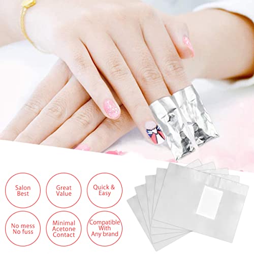 500Pcs Nail Polish Remover Gel Nail Foil Wraps Aluminium Soak Off Foils Cotton Pads Gel Nail Polish Wraps Removal Tool Kit Finger Nail Polish Remover with Lint Free Lager Cotton Pad(500PCS)