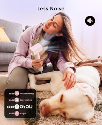 Hair Dryer, Negative Ionic Hair Dryers, High-Speed Blow Dryer with 110, 000 RPM Brushless Motor, Fast Drying Lightweight Travel Hairdryer, Low Noise Home Hair Dryer with Smooth Nozzle