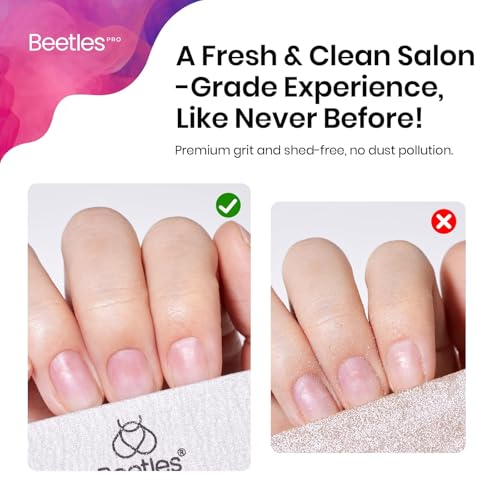 Beetles 2-in-1 Washable Nail File, Zebra Gray Grit Durable Nail Buffer with Diamond and Crescent Shape for Precise Filing, Professional and DIY Manicure Tool for Shaping and Smoothing