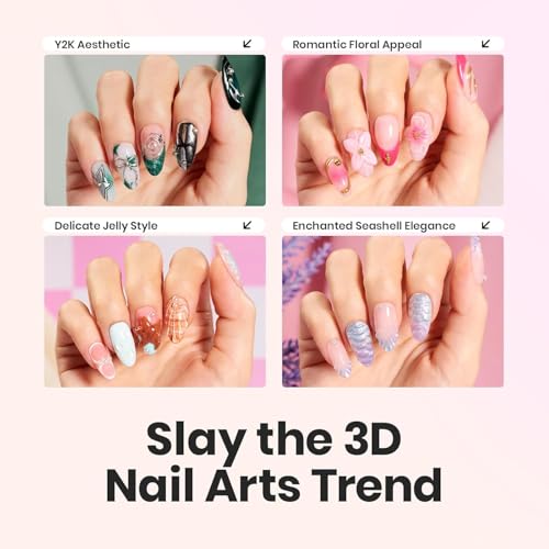 Beetles Solid Builder Nail Gel, 1.06 OZ Clear Hard Gel Non-Sticky Sculpting Gel, 3D Gel Nail Art Building Gel with Chrome Nail Powder, Nail Art Sculpture Pen Gift for Women