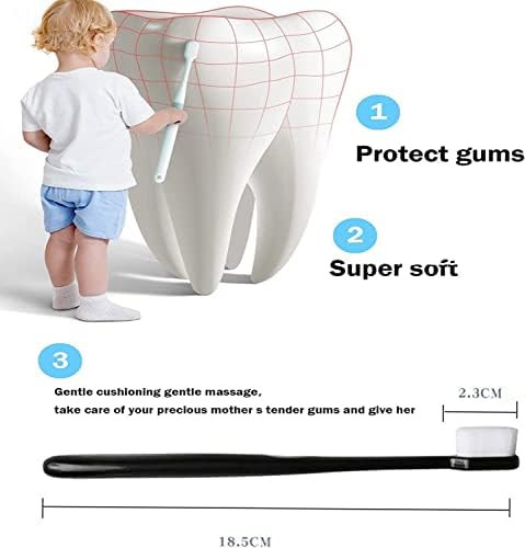 4Pack BREVI Nordic-Inspired Premium Nano Toothbrush, Wave Bristle, Ultra-fine Soft Toothbrush with 20000 Soft Bristles, for Sensitive Gums and Teeth