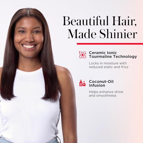 REVLON SmoothStay XL Hair Straightener - Heated Straightening Brush for Silky & Straight Long-Lasting Results, Locks in Moisture with Reduced Static & Frizz