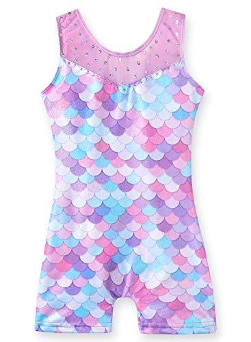 Belovance Dance Leotards for Girls Gymnastics 3t 4t Toddler Baby Girl Child Athletic Sleeveless Gymnastic Biketard Unicorn (Orange Unicorn, 3-4 Years)
