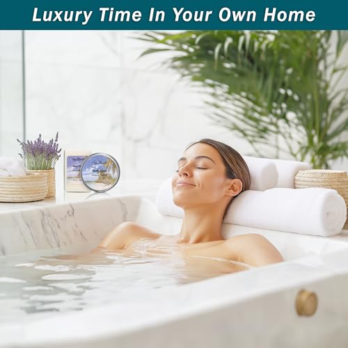 Bath Spa Gift Sets - Luxury Basket With Ocean & Coconut - Spa Kit Includes Wash, Bubble Bath, Lotion, Bath Salts, Body Scrub, Body Spray, Shower Puff, Bathbombs, Soap in Wooden Basket