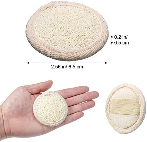 18 Packs Exfoliating Loofah Sponge Pads Mini Facial Body Bath Shower Loofah Sponge Pad Natural Exfoliating Scrubber Brush for Women Men