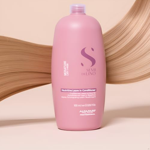 Alfaparf Milano Semi Di Lino Moisture Nutritive Leave-in Sulfate Free Conditioner for Dry Hair - Professional Salon Quality - SLS, Paraben and Paraffin Free - Safe on Color Treated Hair